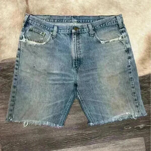 Vintage Carhartt Men’s Cutoff Distressed Jeans Shorts Size 40